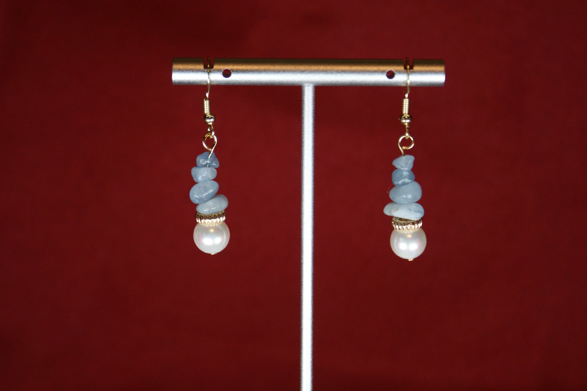 Blue Harmony Aquamarine and Pearl Earrings