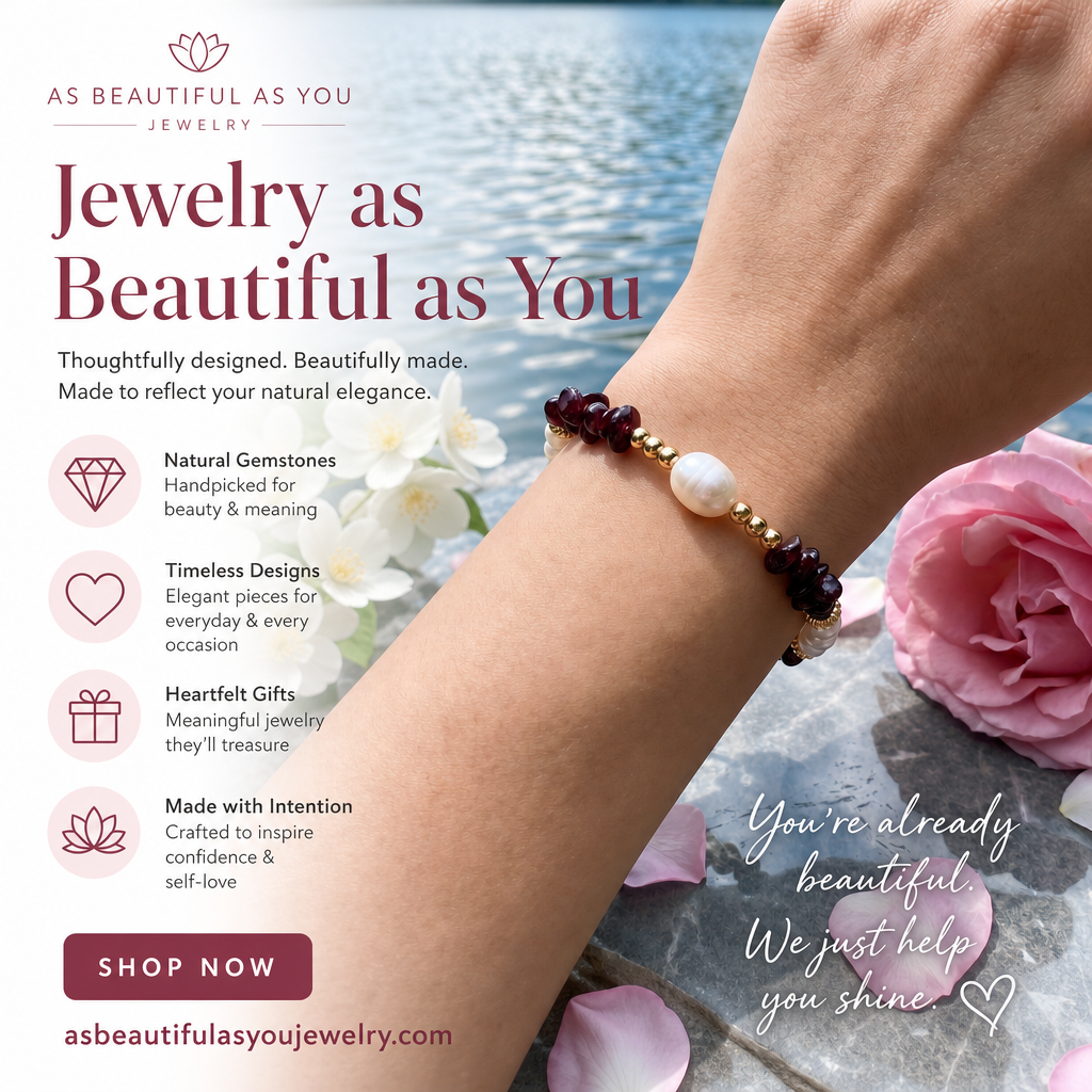 Garnet and Freshwater Pearls Bracelet