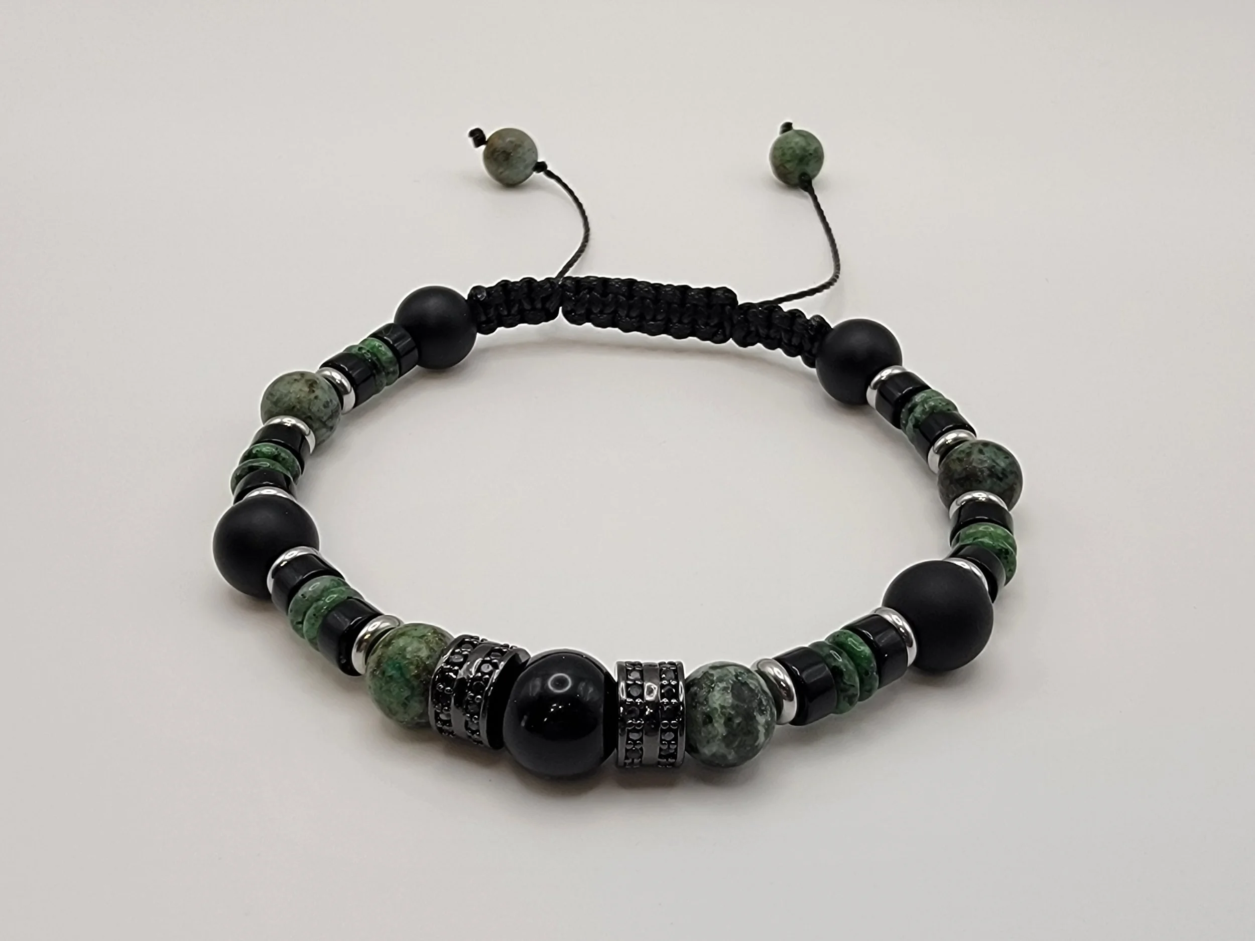 African Jade & Onyx Bracelet