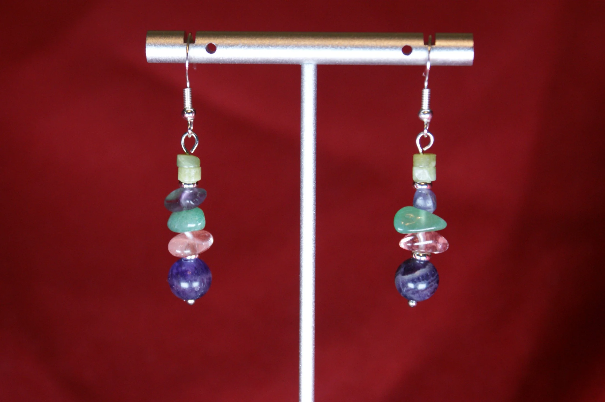 Multicolor Gemstone Dangle Earrings