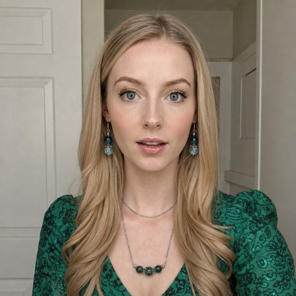 Green Gemstone Layered Necklace