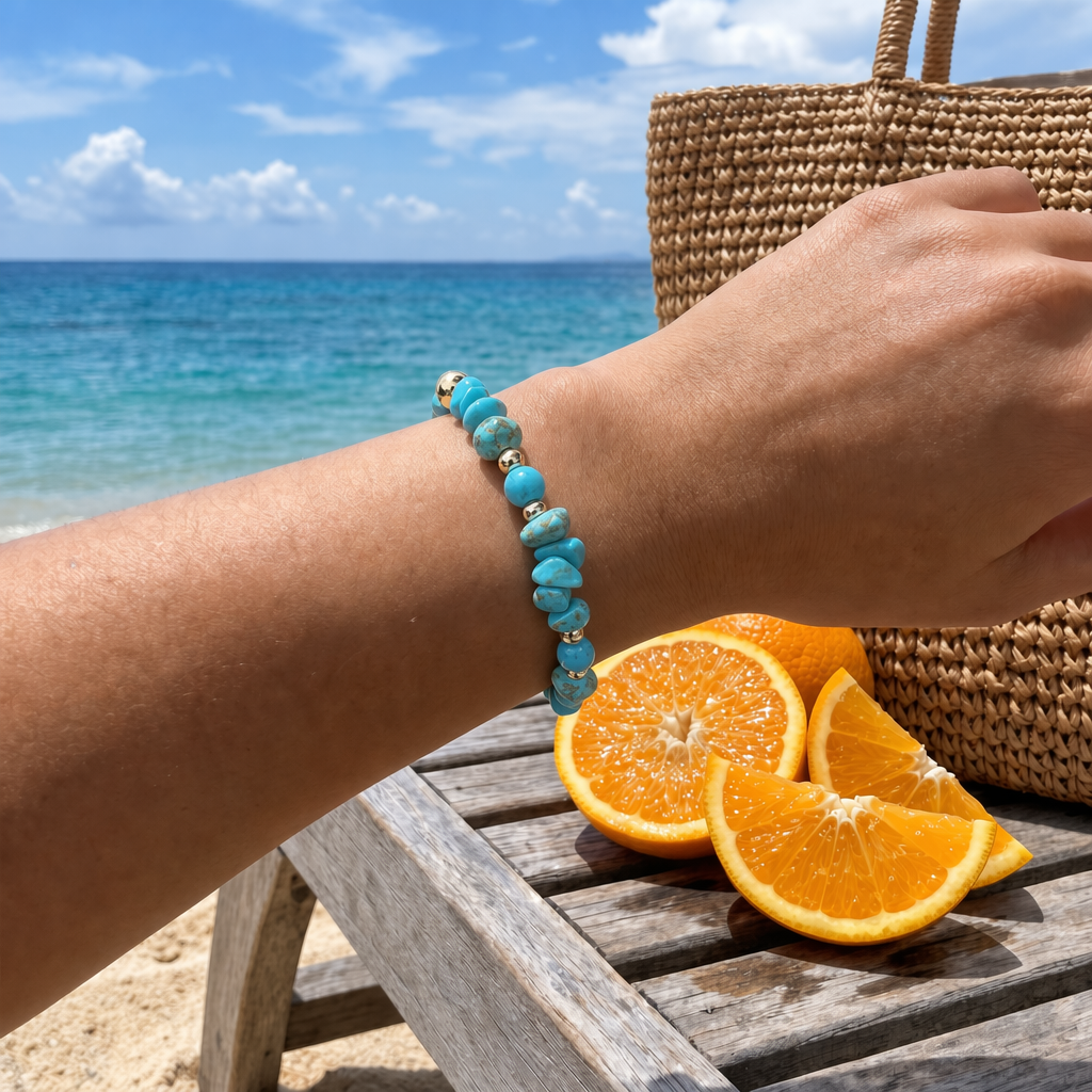 Turquoise Gold Accent Bracelet