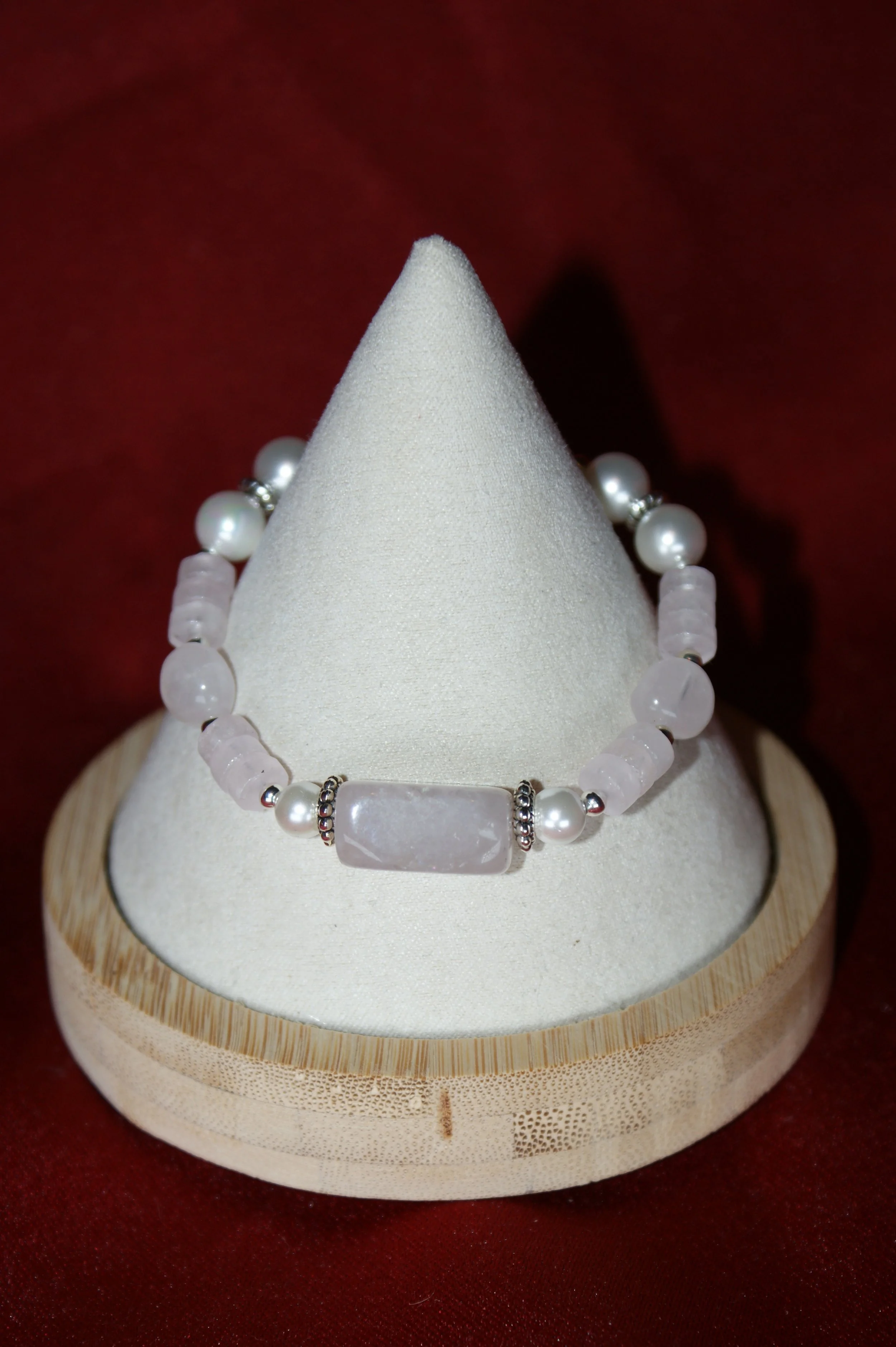 Rose Quartz and Pearl Bracelet