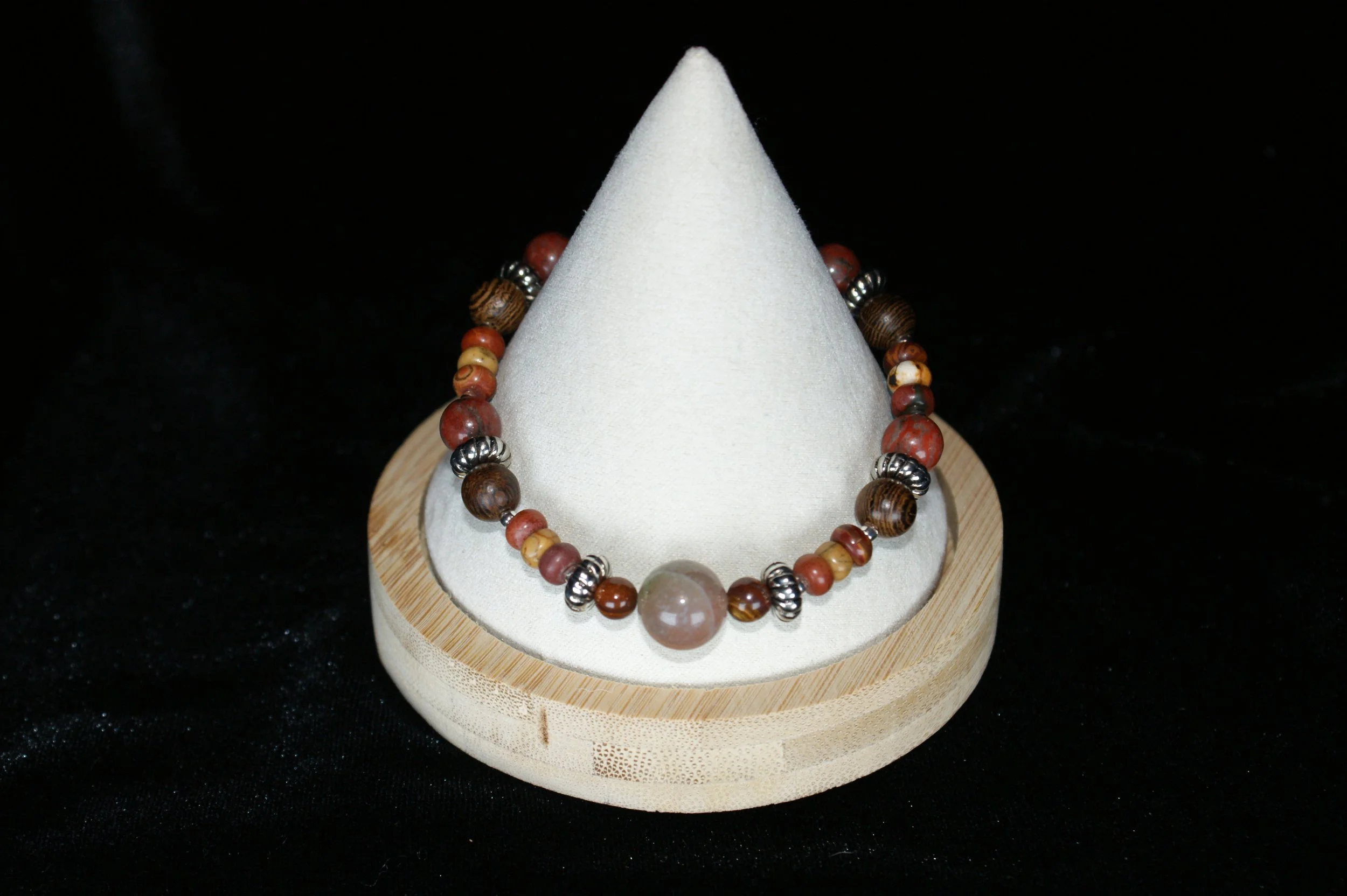 Earth Elegance Gemstone & Wood Bead Bracelet