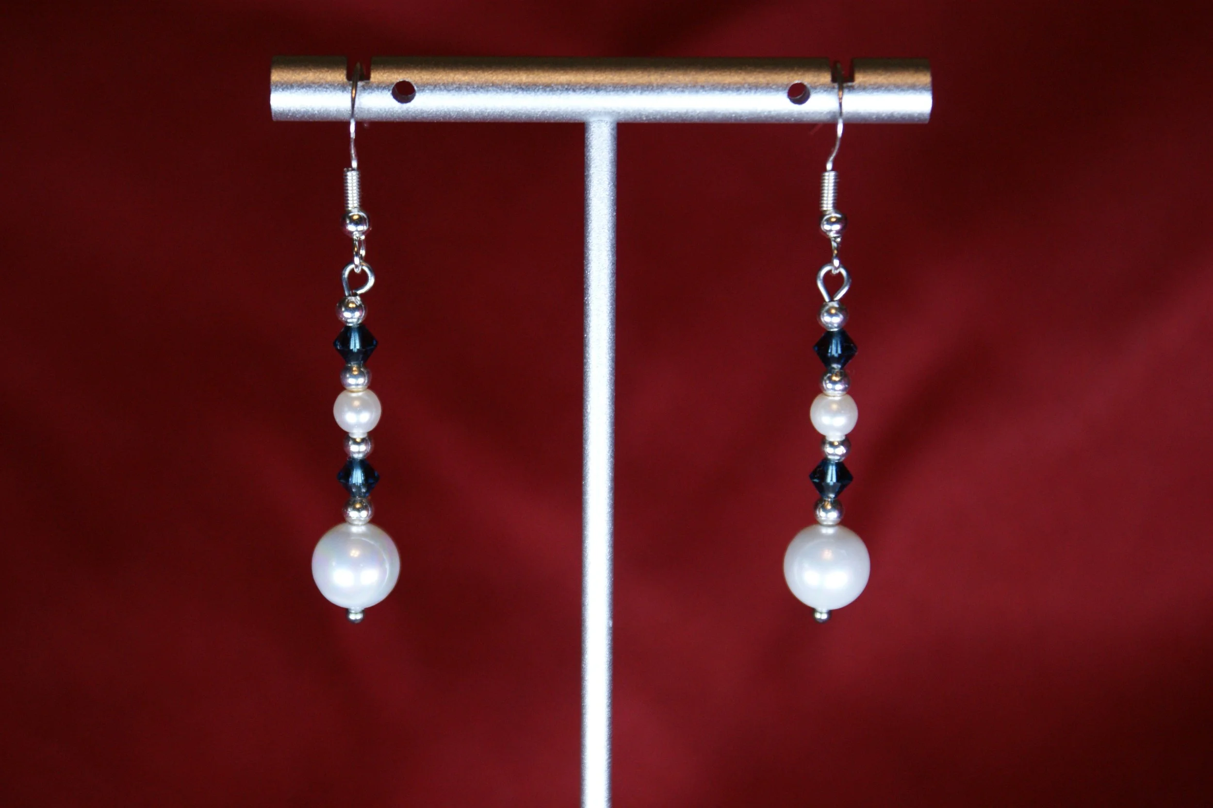 Pearl and Crystal Dangle Earrings