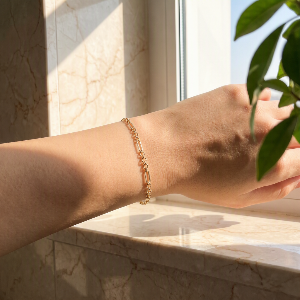 14K Gold Filled Figaro Chain Bracelet