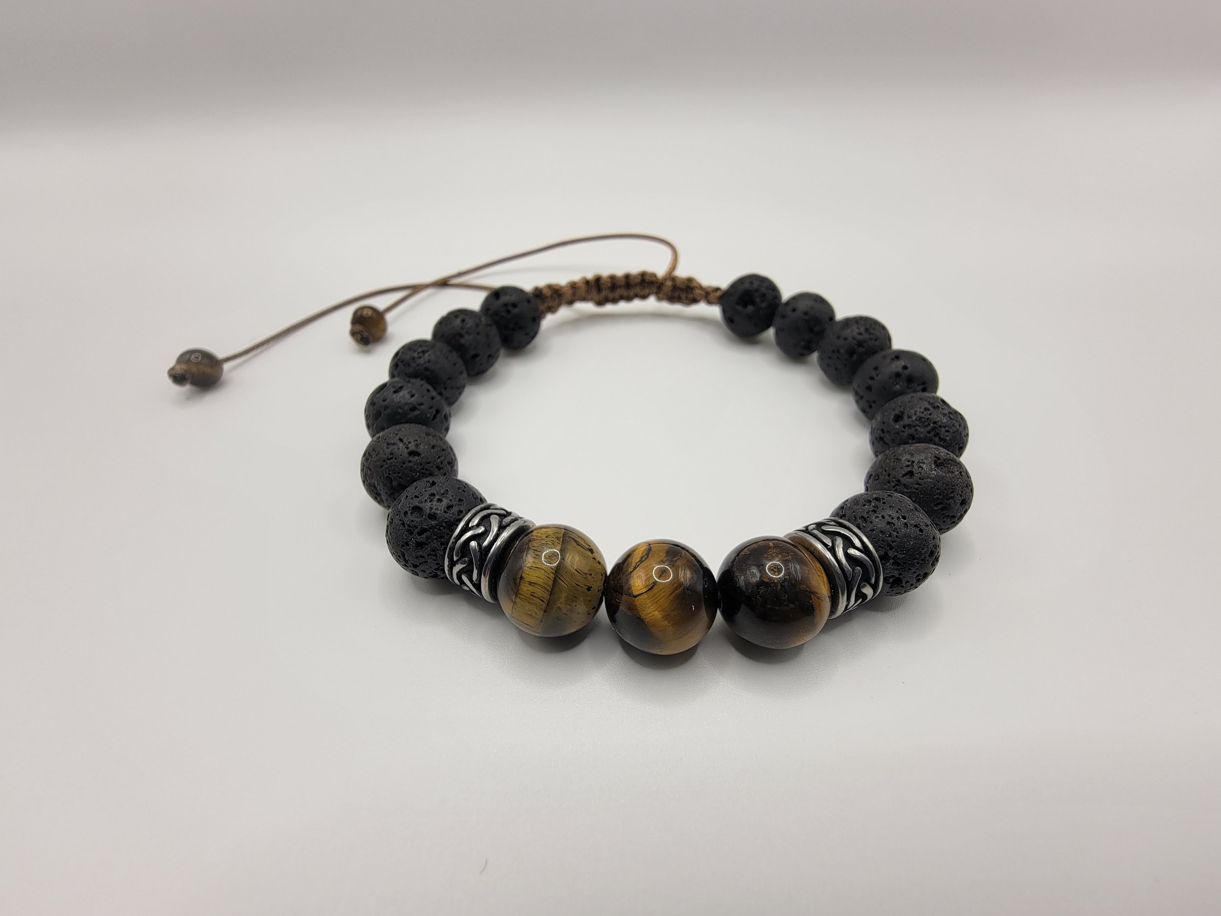 Lava Stone and Tiger Eye Bead Bracelet