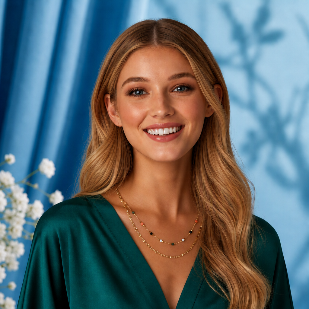 Colorful Elegance Double-Layer Necklace
