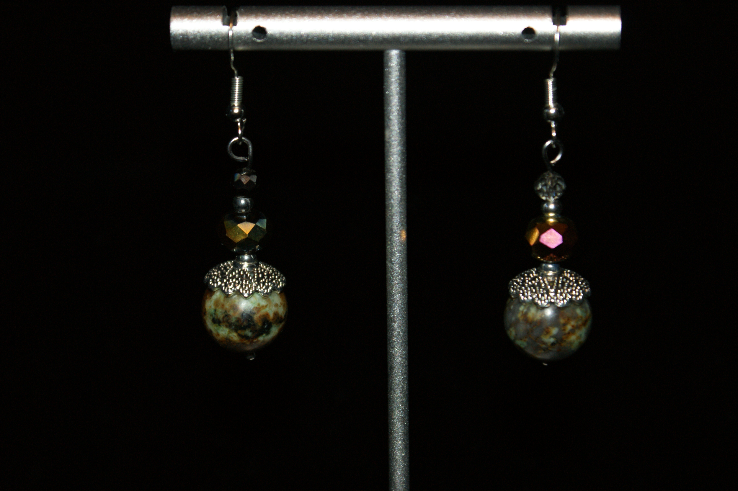 Artisan-Crafted Iridescent Drop Earrings