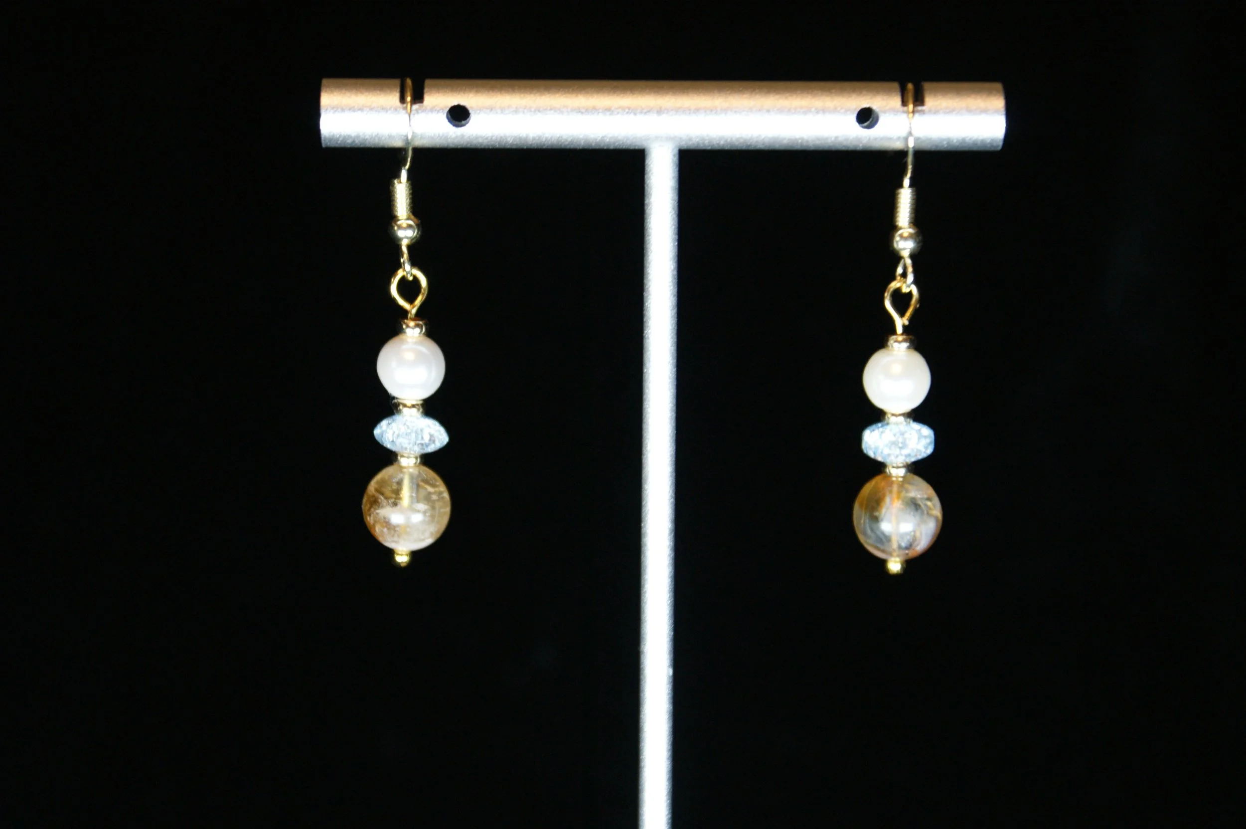 Pearl & Crystal Elegance Drop Earrings