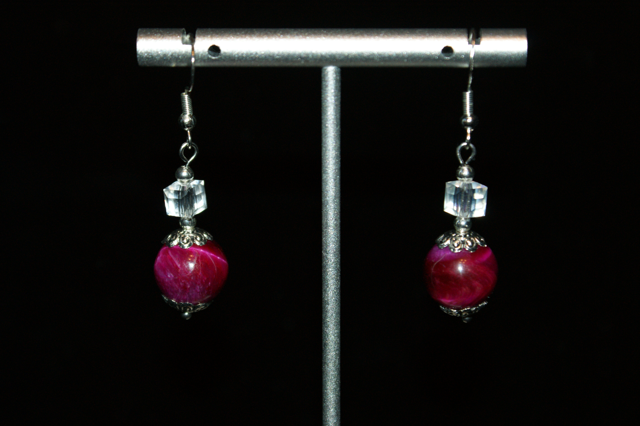 Magenta Crystal Elegance Earrings