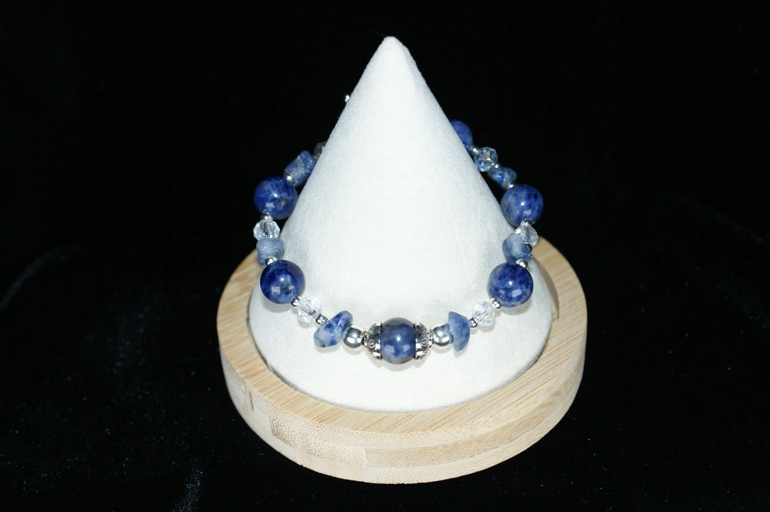 Blue Sodalite & Silver Charm Bracelet