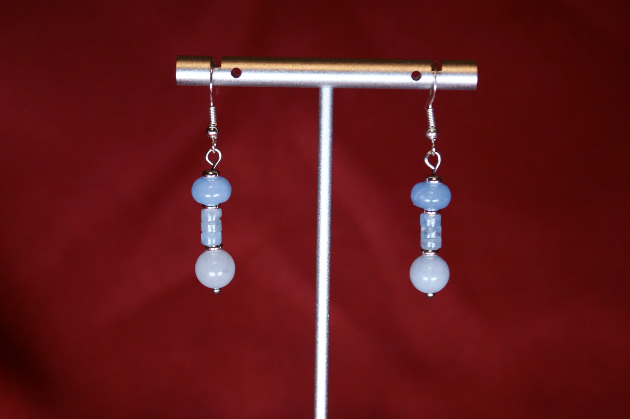 Serene Aquamarine & Heishi Disc Earrings