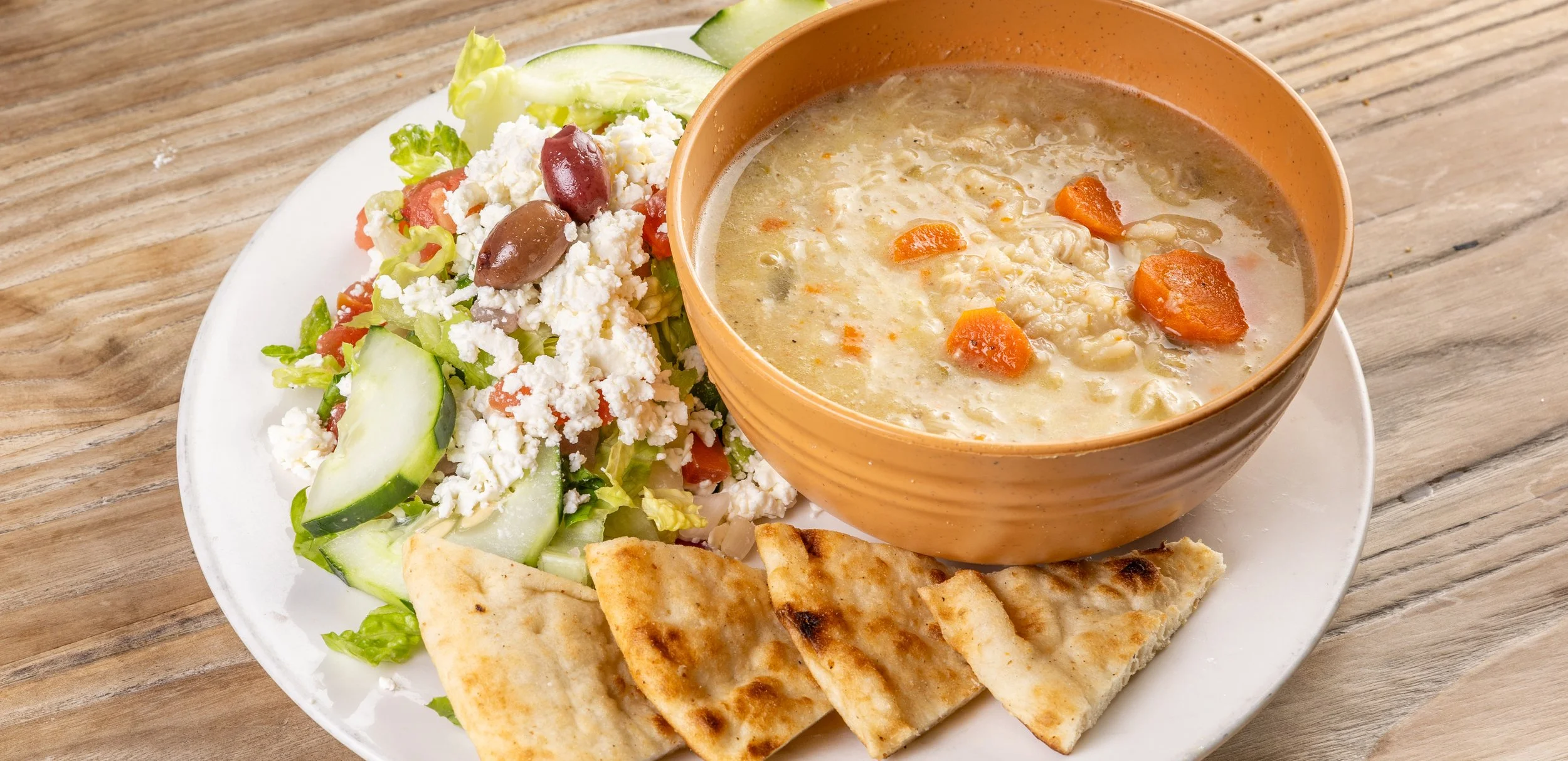 Avgolemono Soup and Salad