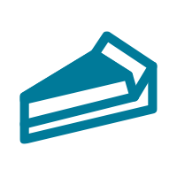 Illustration of a slice of cake with multiple layers