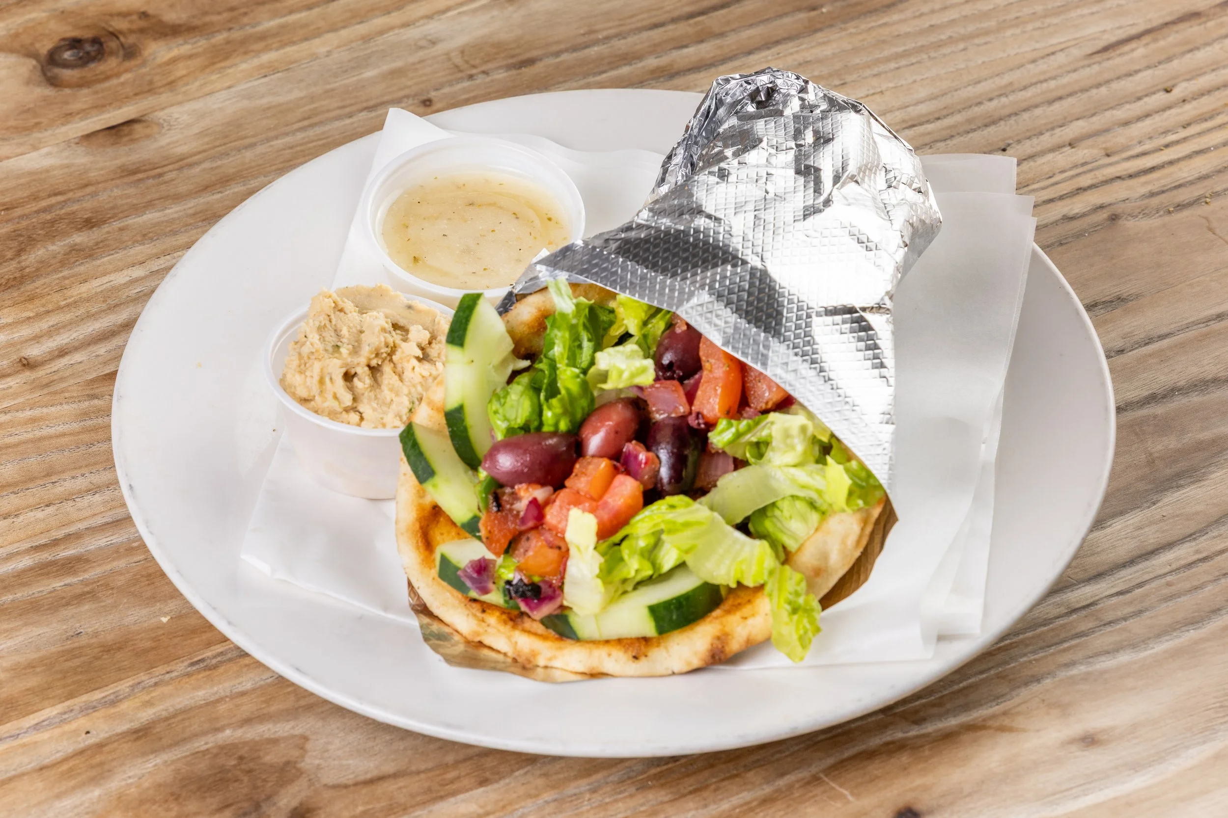 Veggie and Souvlaki Pita