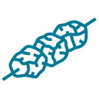 Line drawing of a souvlaki.