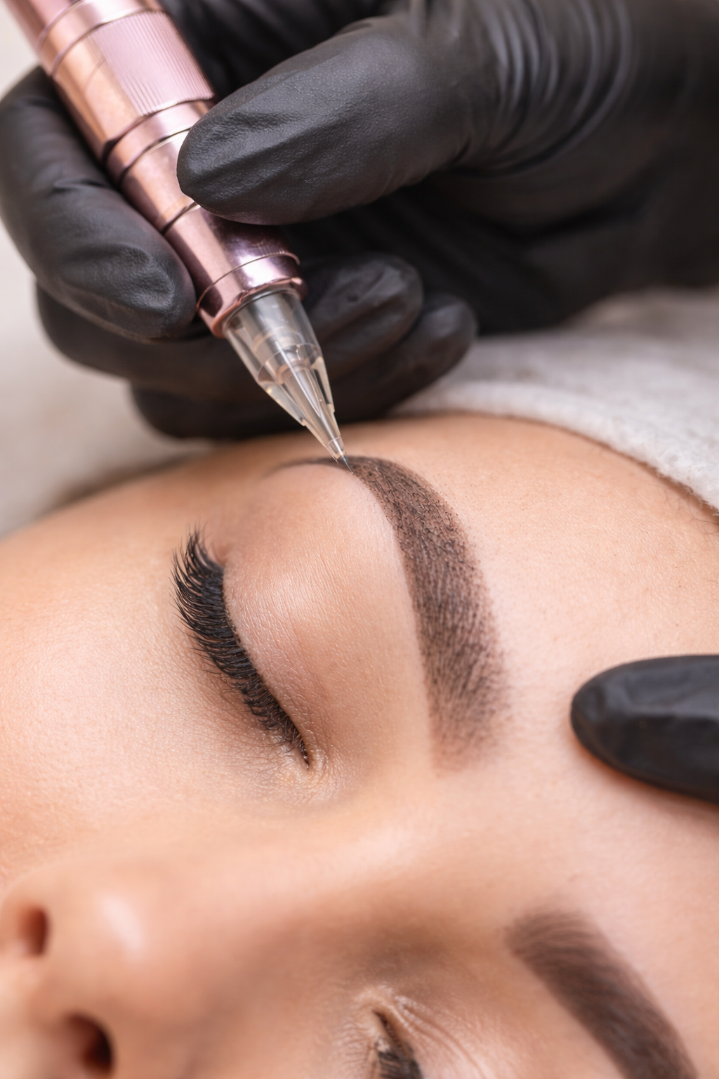 Powder eyebrow permanent makeup procedure at Beauty Lab Destin in Destin, Florida