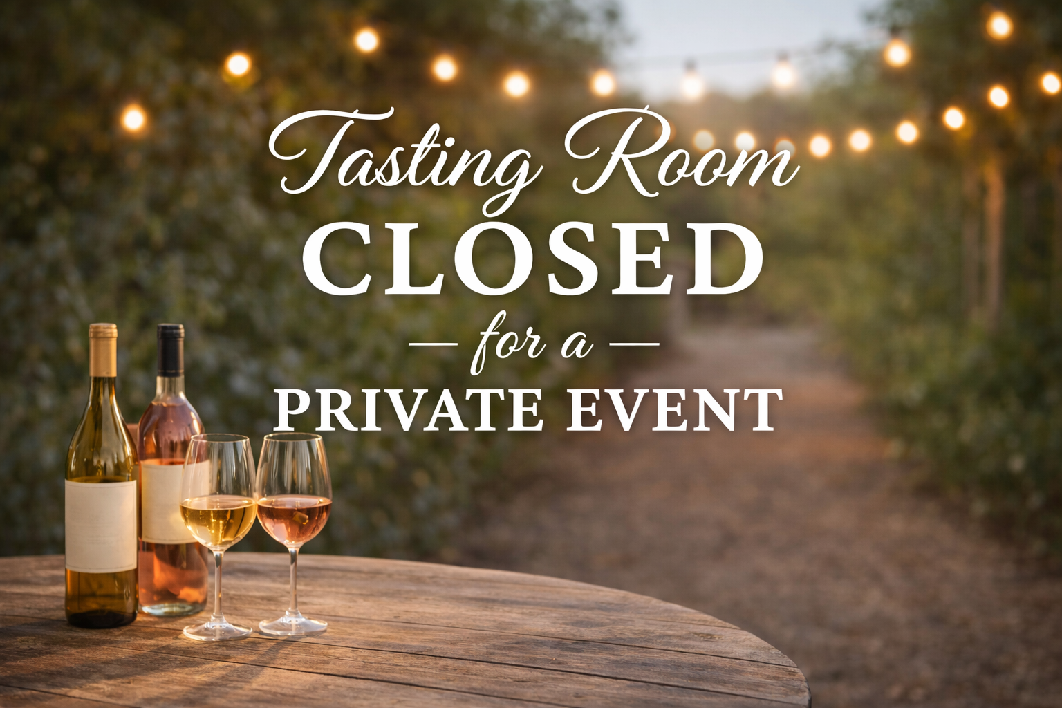 Tasting Room Closed