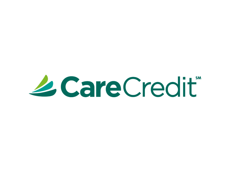 CareCredit logo with stylized leaf icon and blue-green text