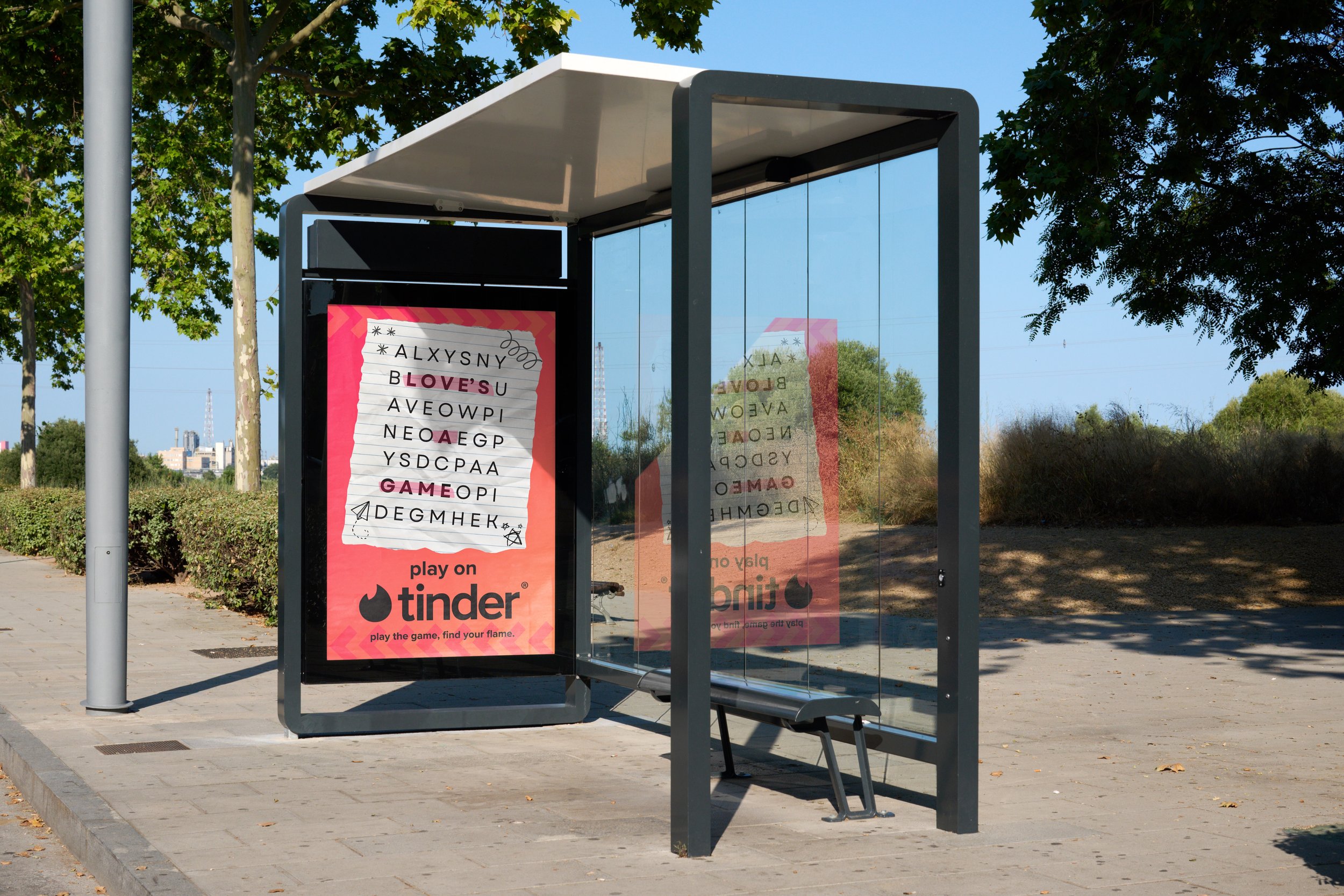 OOH 2 - Word Search inspired transit bus stop advertisement