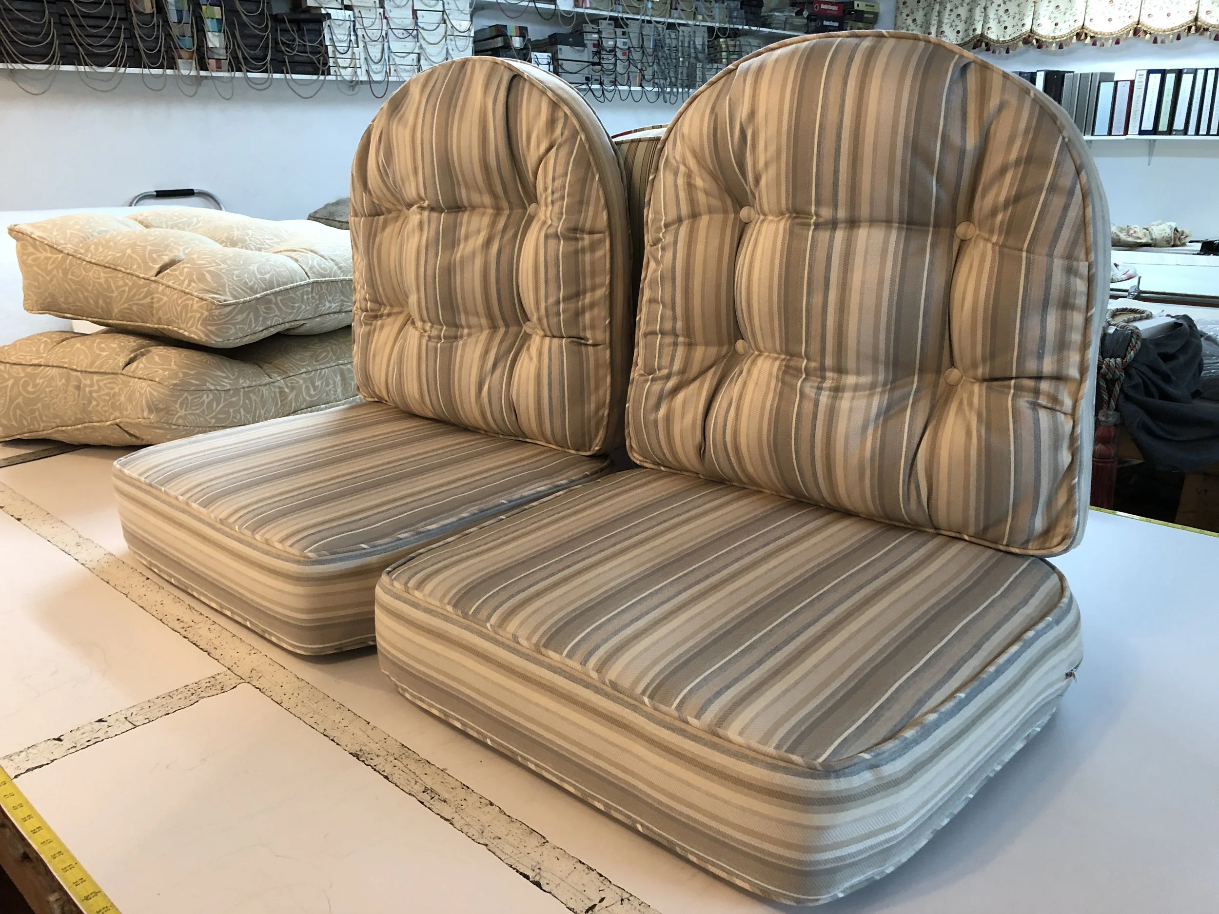 Custom made seat cushions