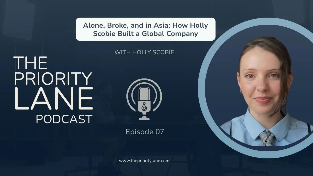 'The Priority Lane' podcast featuring Holly Scobie Social Media Marketing Manager and global business owner