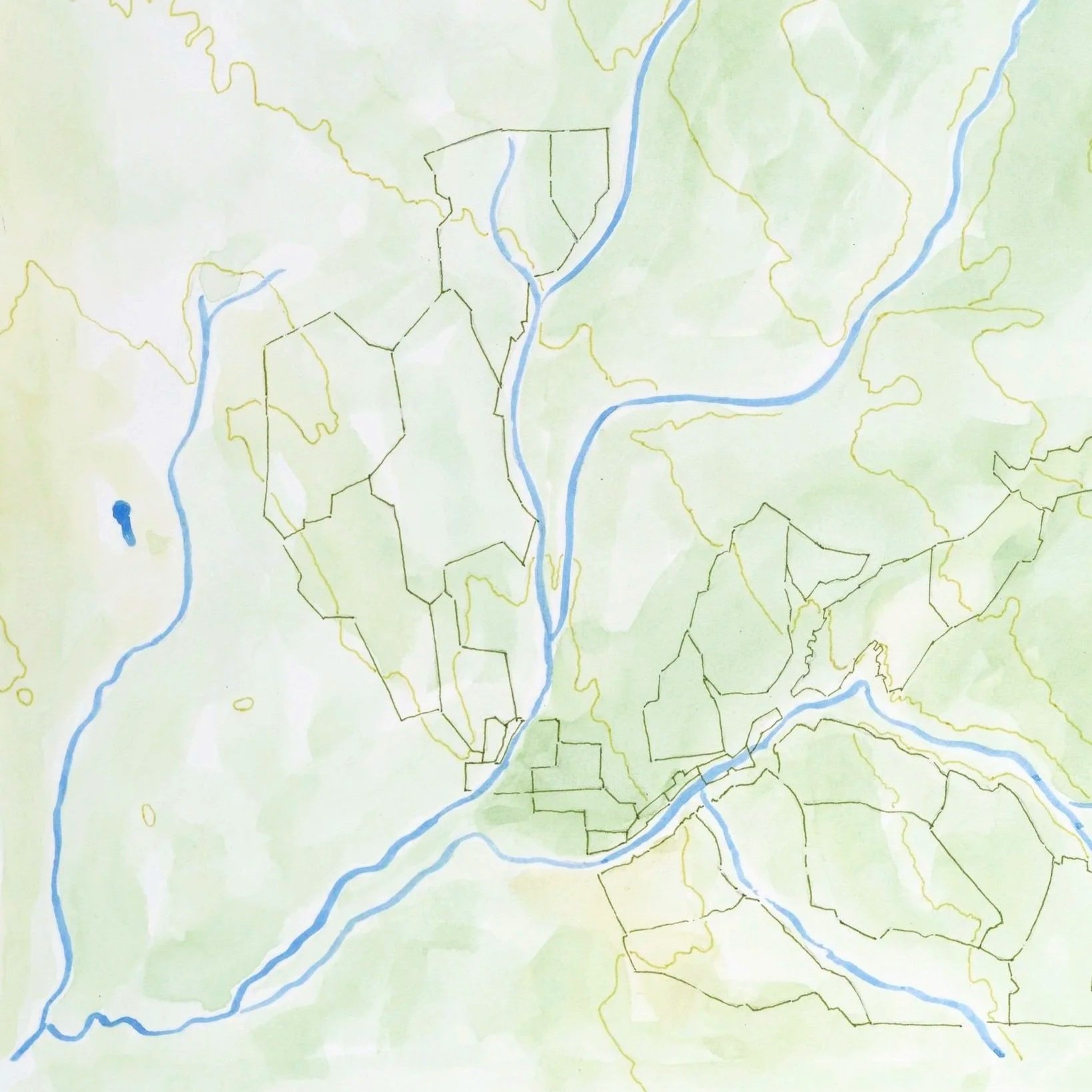 Pasture lines, contour lines &amp; water lines.