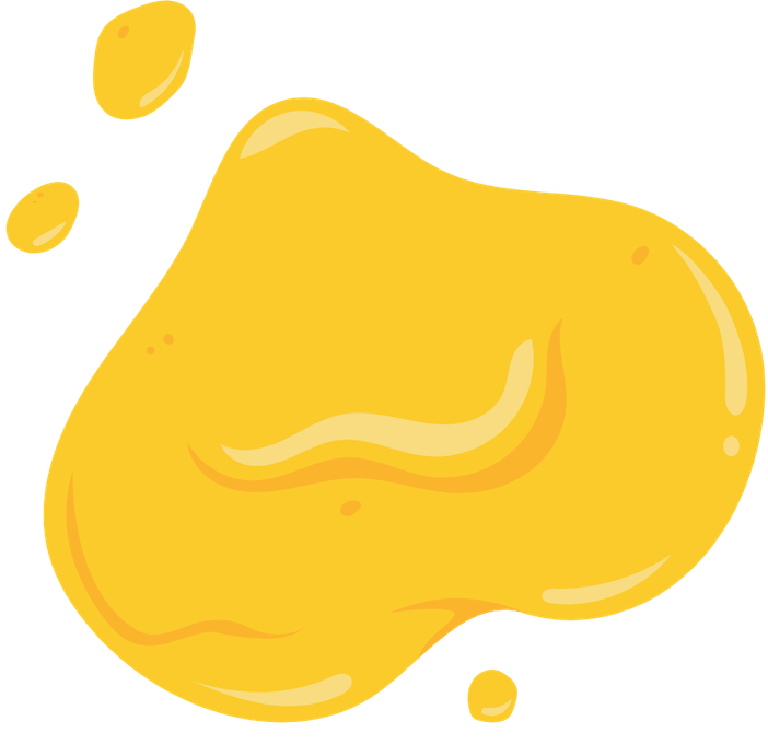 Illustration of a yellow lemon with small lemon drops around it.