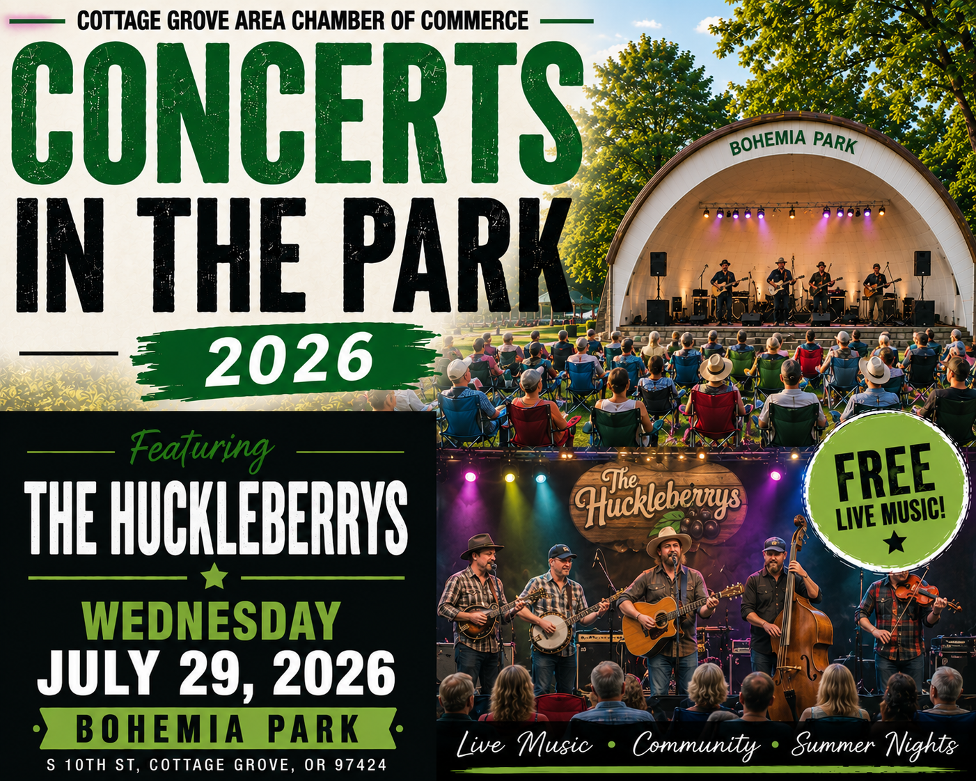 Concerts in the Park featuring The Huckleberrys