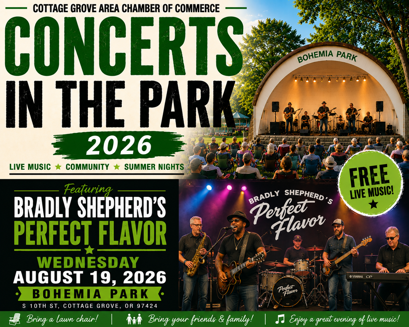 Concerts in the Park featuring Bradly Shepherd’s Perfect Flavor