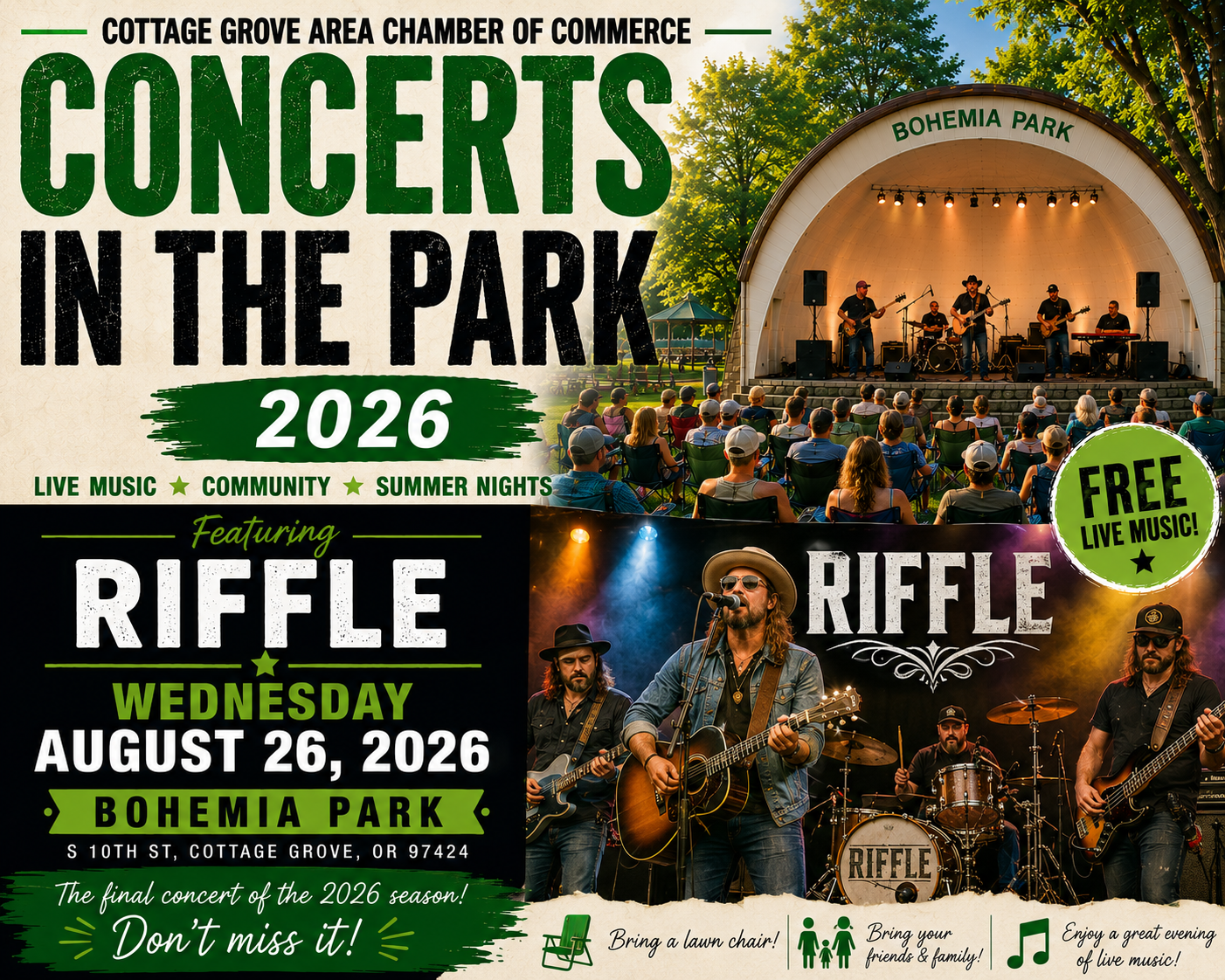 Concerts in the Park featuring RIFFLE