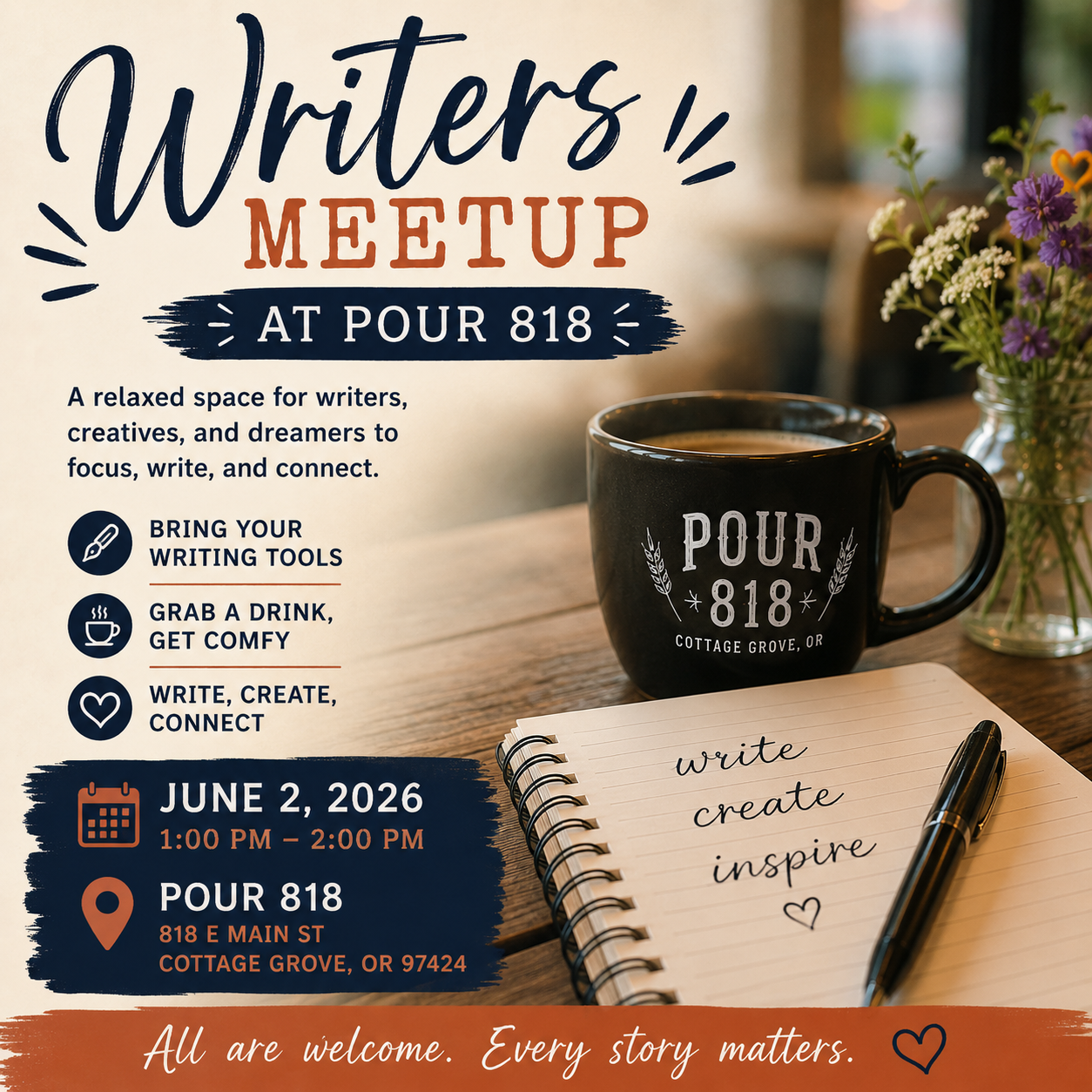 Writers Meetup at POUR 818