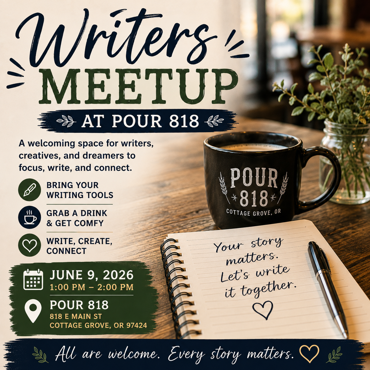 Writers Meetup at POUR 818