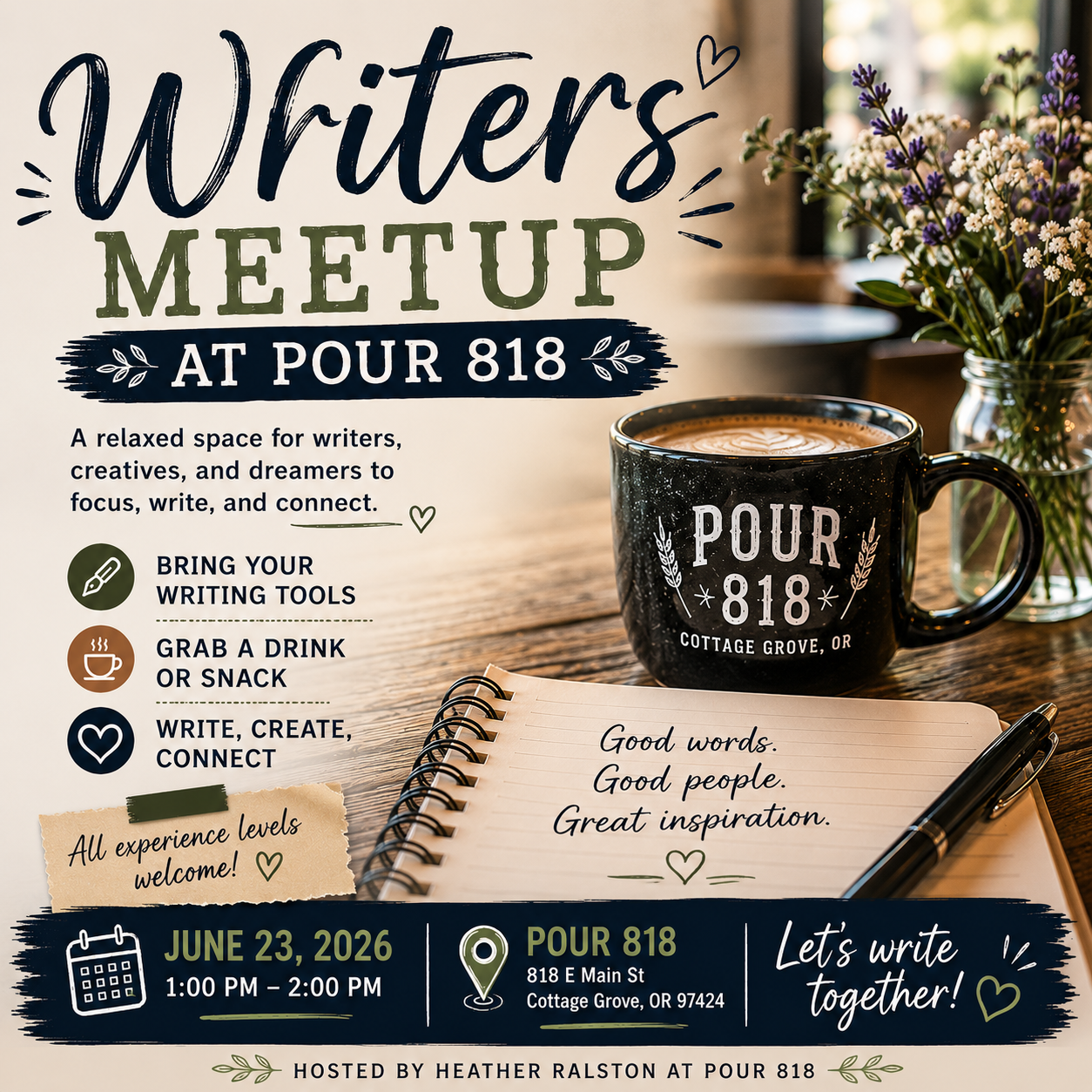 Writers Meetup at POUR 818