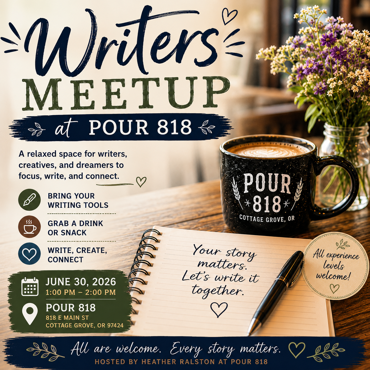 Writers Meetup at POUR 818