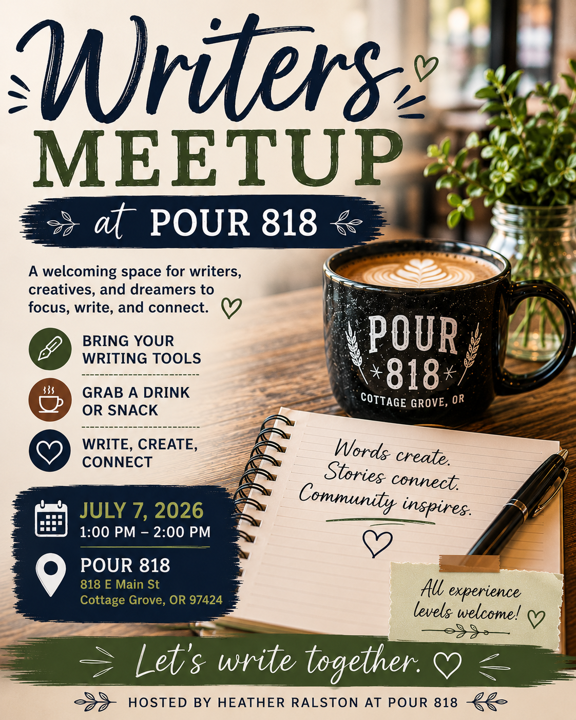 Writers Meetup at POUR 818