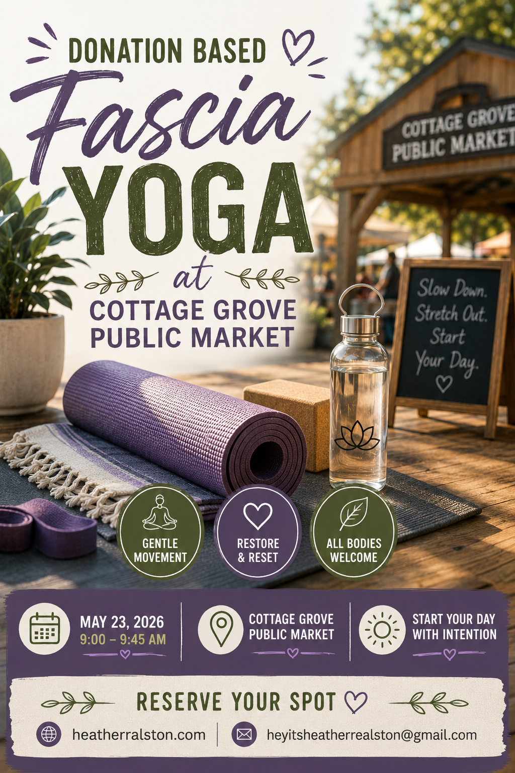 Donation Based Fascia Yoga at Cottage Grove Public Market
