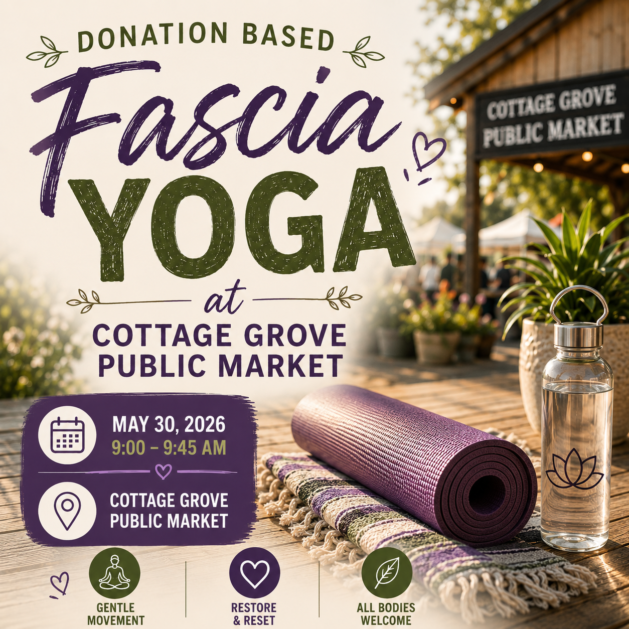Donation Based Fascia Yoga at Cottage Grove Public Market