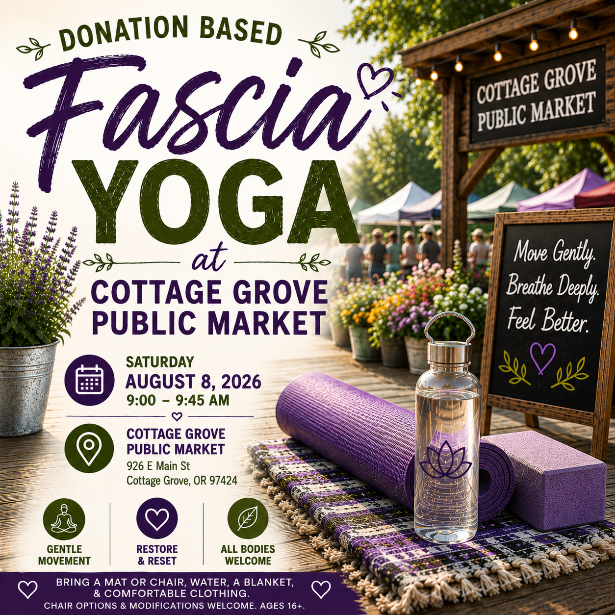 Donation Based Fascia Yoga at Cottage Grove Public Market