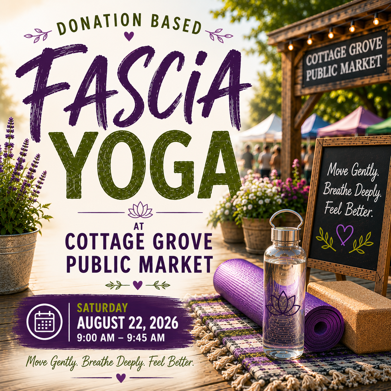 Donation Based Fascia Yoga at Cottage Grove Public Market