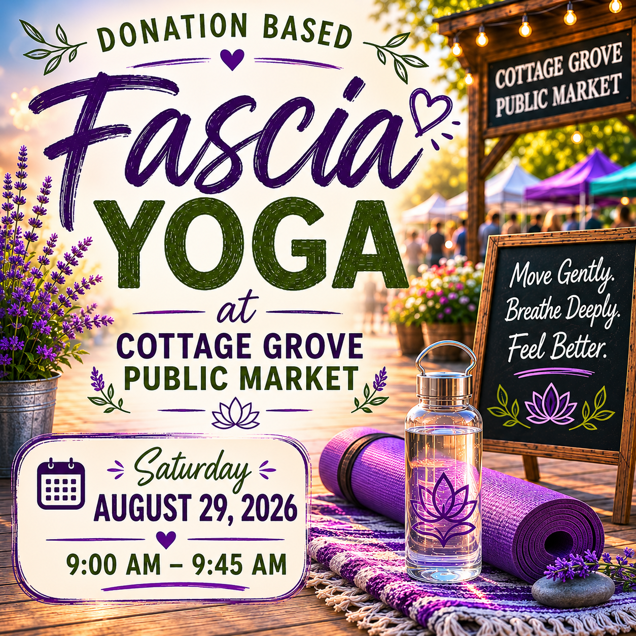 Donation Based Fascia Yoga at Cottage Grove Public Market