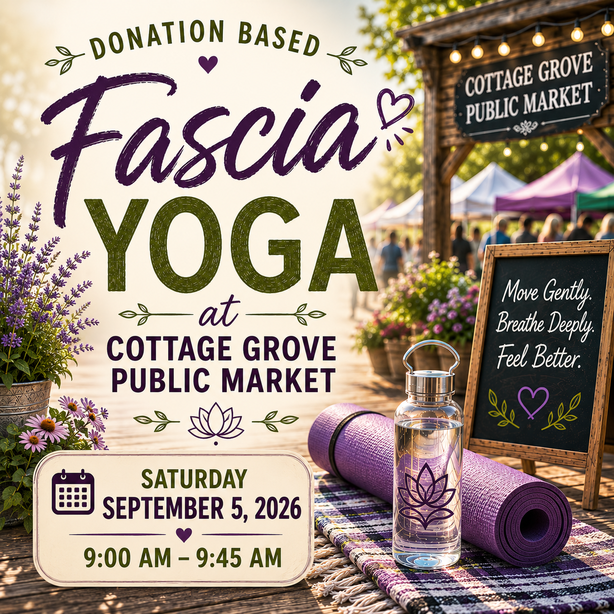 Donation Based Fascia Yoga at Cottage Grove Public Market