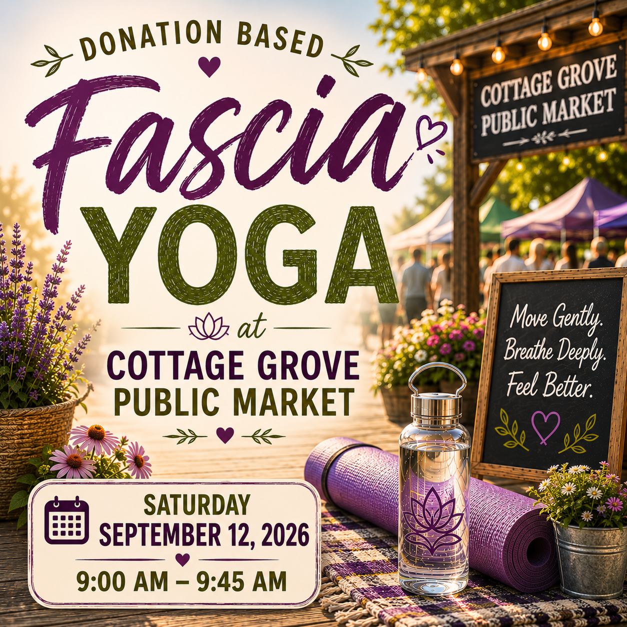 Donation Based Fascia Yoga at Cottage Grove Public Market