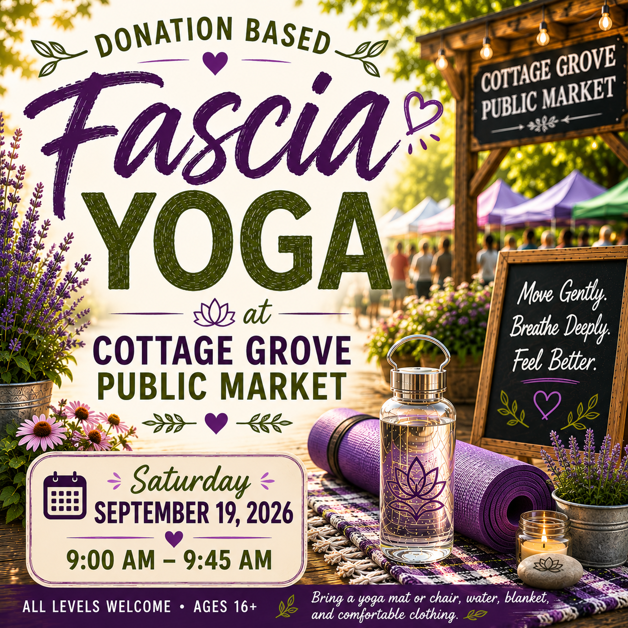 Donation Based Fascia Yoga at Cottage Grove Public Market