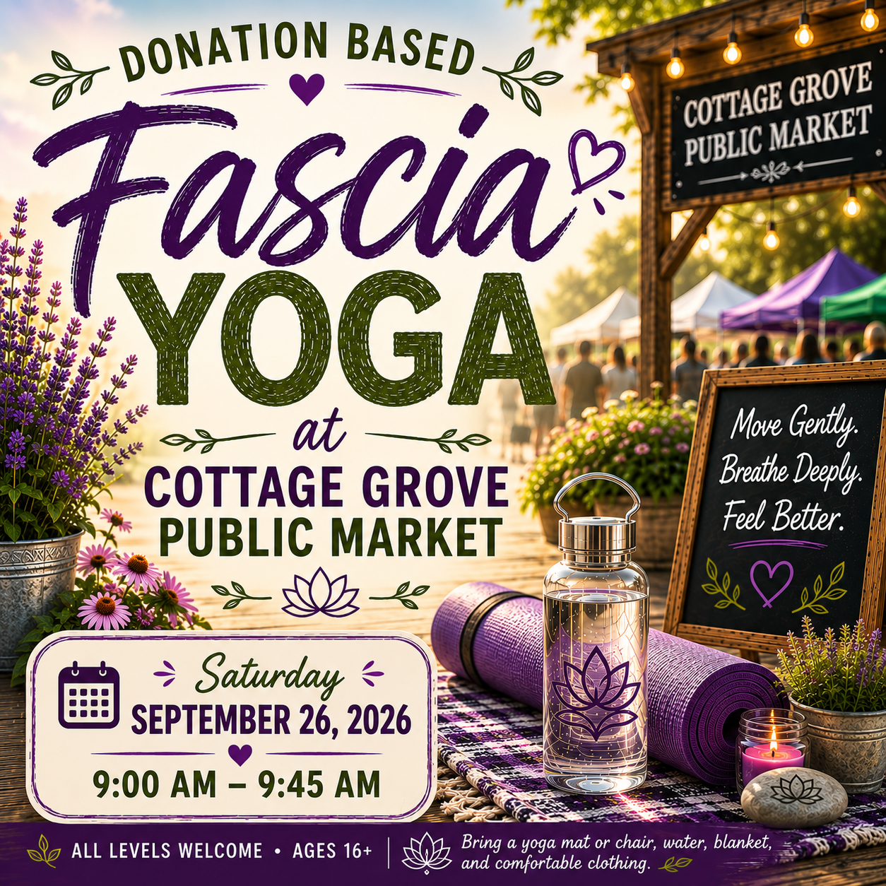 Donation Based Fascia Yoga at Cottage Grove Public Market