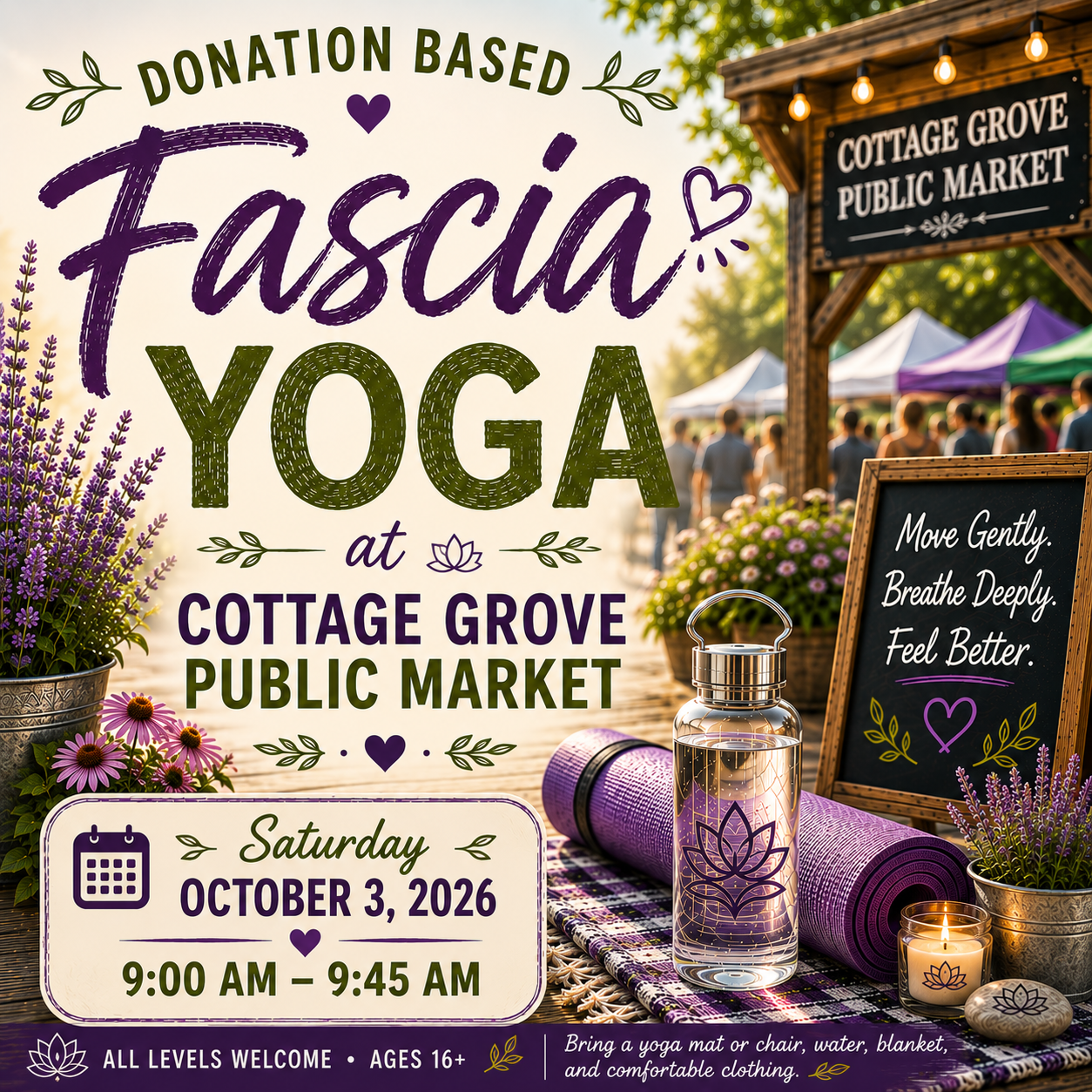 Donation Based Fascia Yoga at Cottage Grove Public Market