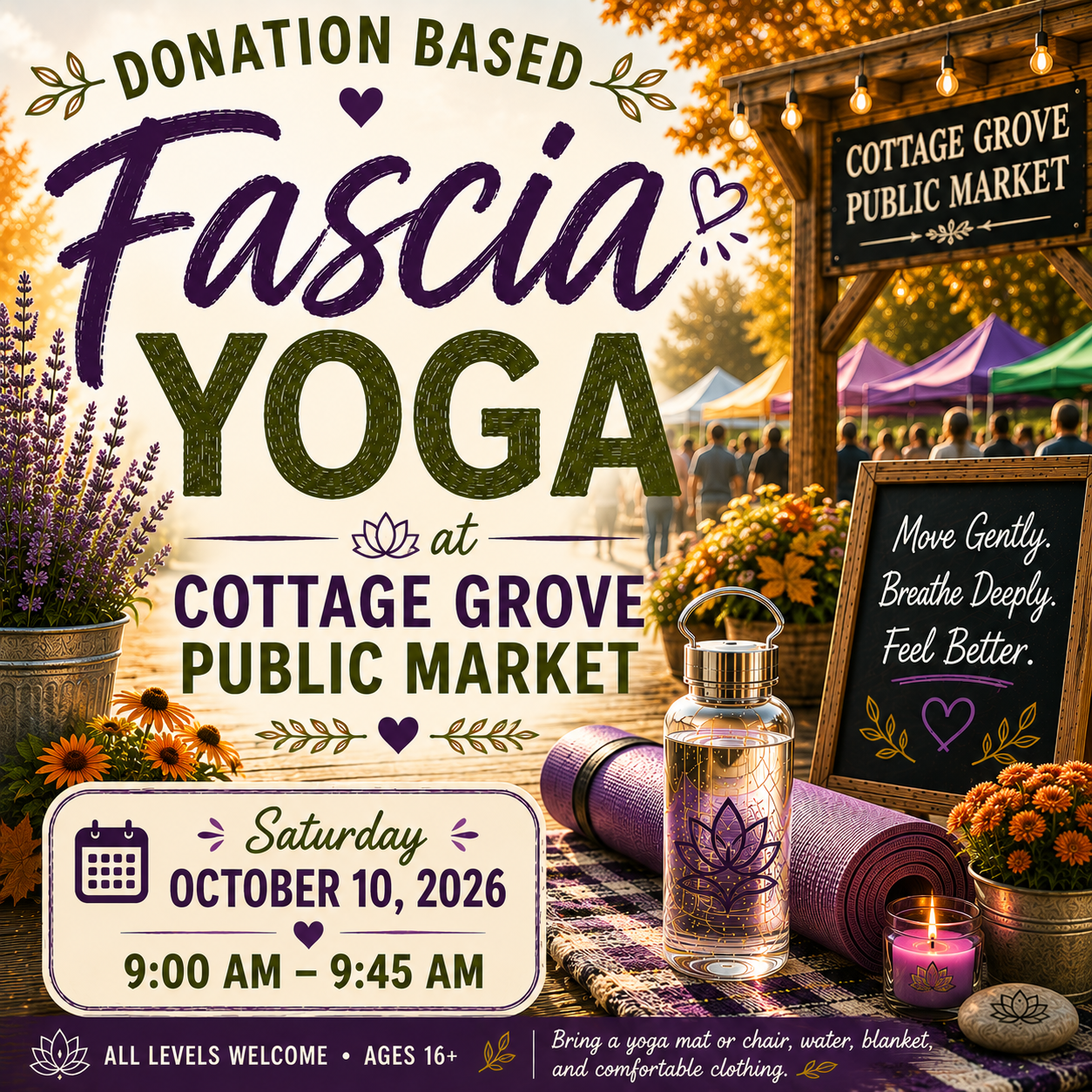 Donation Based Fascia Yoga at Cottage Grove Public Market