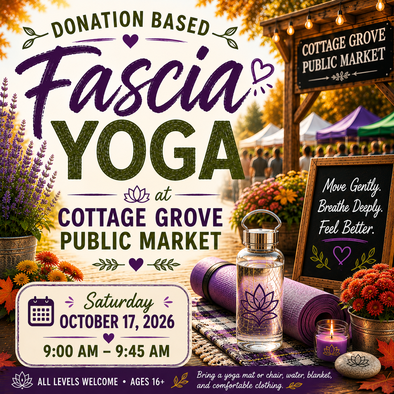 Donation Based Fascia Yoga at Cottage Grove Public Market