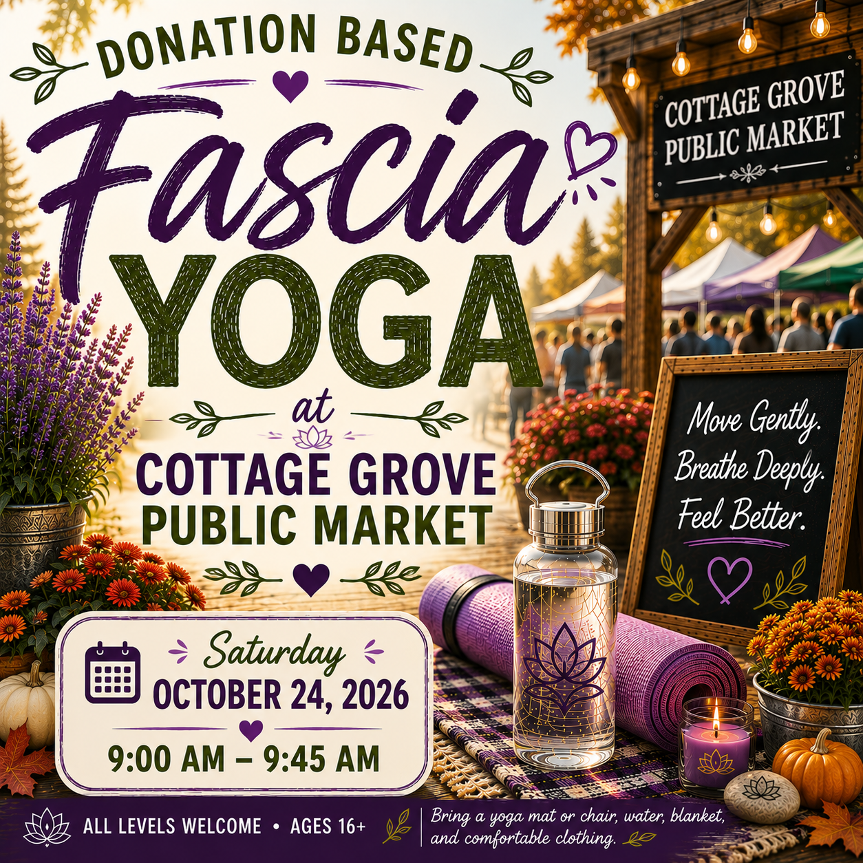 Donation Based Fascia Yoga at Cottage Grove Public Market